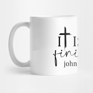 John 19:30 Inspirational Religious Quote with Heart Cross Mug